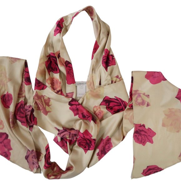 SOPHIE SITBON Floral print silk 2pc Halter dress F 38 US 6 S - Picture 5 of 10